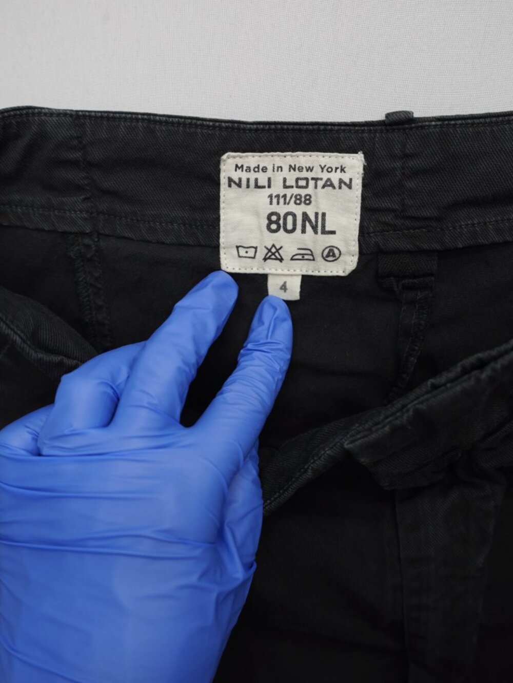 Nili Lotan Paris Pants in Washed Black Size 4 Baggy Drop Crotch - Picture 6 of 11